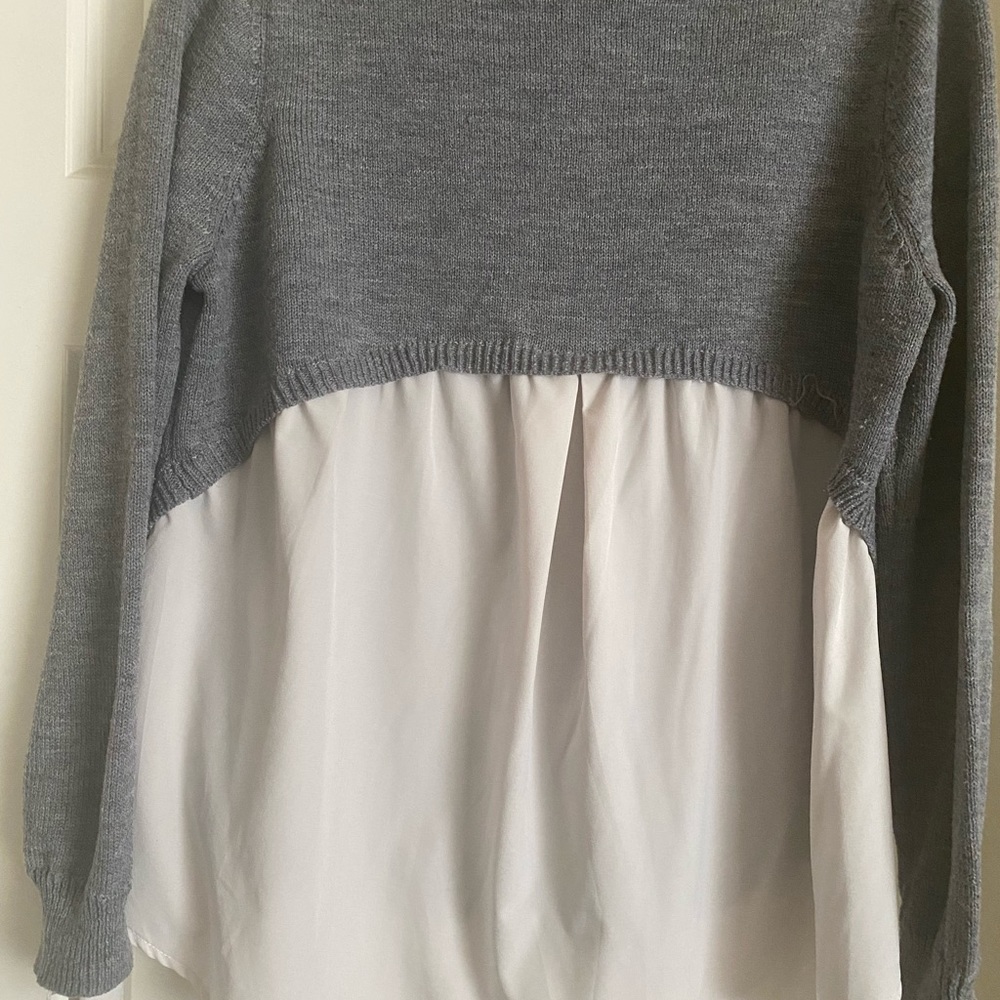 Gray and White Sweater shirt